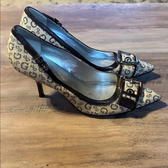 Guess Beige and Brown Heels - Picture 1 of 2